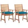 Image de Lot de 2 chaise Vidaxl exterieur H. 92 cm bleu en acacia
