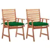Image de Lot de 2 chaise vidaxl H. 92 cm empilable non pliable en acacia exterieur vert
