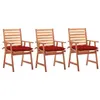 Image de Lot de 3 chaise Vidaxl H. 92 cm en acacia rouge exterieur