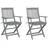 Image de Lot de 2 chaise vidaxl exterieur pliable en acacia gris