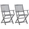 Image de Lot de 2 chaise Vidaxl en acacia pliable exterieur rouge