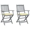 Image de Lot de 2 chaise Vidaxl en acacia pliable exterieur beige