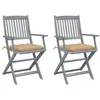 Image de Lot de 2 chaise vidaxl exterieur pliable en acacia beige