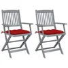 Image de Lot de 2 chaise Vidaxl exterieur pliable en acacia rouge
