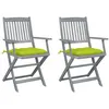 Image de Lot de 2 chaise vidaxl exterieur vert en acacia