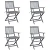 Image de Lot de 4 chaise Vidaxl exterieur pliable en acacia gris