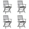 Image de Lot de 4 chaise Vidaxl en acacia pliable exterieur marron