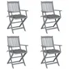 Image de Chaises pliables d extérieur lot de 4 et coussins Bois d acacia