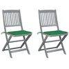 Image de Lot de 2 chaise vidaxl en acacia vert exterieur
