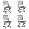 Image de Chaises pliables d extérieur lot de 4 et coussins Bois d acacia