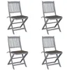 Image de Chaises pliables d extérieur lot de 4 et coussins Bois d acacia