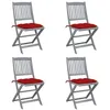 Image de Lot de 4 chaise Vidaxl exterieur pliable en acacia rouge