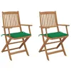 Image de Chaises pliables de jardin lot de 2 avec coussins Bois d acacia
