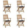 Image de Chaises pliables de jardin lot de 4 avec coussins Bois d acacia