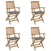 Image de Chaises pliables de jardin lot de 4 avec coussins Bois d acacia