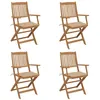 Image de Chaises pliables de jardin lot de 4 avec coussins Bois d acacia