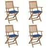 Image de Chaises pliables de jardin lot de 4 avec coussins Bois d acacia