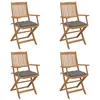 Image de Chaises pliables de jardin lot de 4 avec coussins Bois d acacia