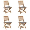 Image de vidaXL Tuinstoelen 4 st inklapbaar met kussens massief acaciahout3064672
