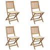 Image de vidaXL Tuinstoelen 4 st inklapbaar met kussens massief acaciahout3064673