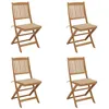 Image de vidaXL Tuinstoelen 4 st inklapbaar met kussens massief acaciahout3064674