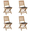 Image de vidaXL Tuinstoelen 4 st inklapbaar met kussens massief acaciahout3064679