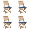 Image de vidaXL Tuinstoelen 4 st inklapbaar met kussens massief acaciahout3064681