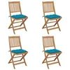 Image de vidaXL Chaises pliables de jardin 4 pcs avec coussins Bois d'acacia