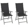 Image de Lot de 2 chaise vidaxl exterieur non pliable en acacia H. 110 cm bois