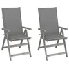Image de Lot de 2 chaise vidaxl en acacia non pliable H. 110 cm exterieur bois