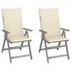Image de Lot de 2 chaise vidaxl H. 110 cm non pliable exterieur en acacia bois