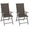 Image de Chaises inclinables de jardin lot de 2 et coussins Bois acacia