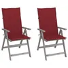 Image de Chaises inclinables de jardin lot de 2 et coussins Bois acacia