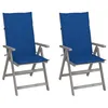 Image de Lot de 2 chaise vidaxl exterieur non pliable en acacia H. 110 cm gris