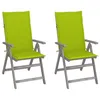 Image de Chaises inclinables de jardin lot de 2 et coussins Bois acacia