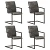 Image de vidaXL Eetkamerstoelen 4 st echt leer grijs3059807