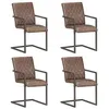 Image de Lot de 4 chaise vidaxl interieur non pliable H. 91 cm en fer marron