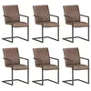 Image de Lot de 6 chaise vidaxl interieur non pliable H. 91 cm en fer marron