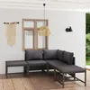 Image de Salon de jardin modulable Vidaxl polyethylene gris 6 pieces 60 x 60 x 60 5 personnes