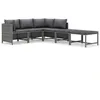 Image de Salon de jardin modulable Vidaxl 6 personnes polyethylene 6 pieces 60 x 60 cm gris