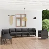 Image de vidaXL Salon de jardin 8 pcs avec coussins Résine tressée Gris
