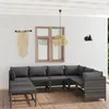 Image de Salon de jardin modulable Vidaxl polyethylene gris 8 personnes 60 x 60 cm 8 pieces
