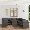 Image de Salon de jardin modulable Vidaxl polyethylene 8 personnes 9 pieces 60 x 60 cm gris
