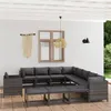 Image de Salon de jardin 12 pcs avec coussins Résine tressée Gris
