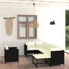 Image de Salon de jardin modulable Vidaxl noir 7 personnes polyethylene 60 x 60 cm 7 pieces