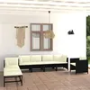 Image de Salon de jardin 8 pcs avec coussins Résine tressée Noir