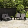 Image de Bancs de salon de jardin avec coussins lot de 2 Plastique Gris