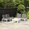 Image de Salon de jardin Vidaxl bois gris 3 pieces 65.0 x 65 x 33 4 personnes