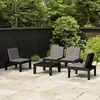 Image de Salon de jardin 4 pcs avec coussins Plastique Gris