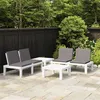 Image de Salon de jardin 4 pcs avec coussins Plastique Blanc